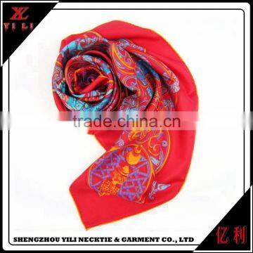 Custom hot selling latest fashion logo print silk scarf