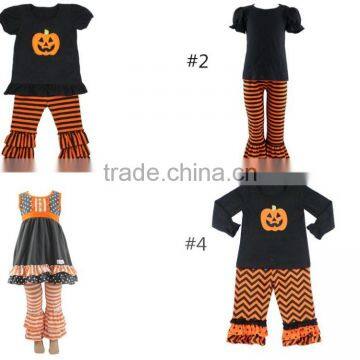 Wholesale Toddler Childrens Boutique Halloween Clothing Sets Girls Ruffle Outfits Fall Baby Kids Clothes