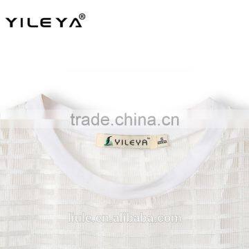 Hollow Out Net Designed Sports Style Latest Summer Fashion Women Blouses Elegant, Lace Embroidery Blouse photo-5