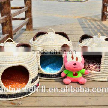 R1904H Home Basket Crafts Best Selling Handmade Straw Pet Cat House , Willow Cat Bed, Straw Pet House photo-3