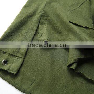 Cotton Short Sleeve Hoodie Army Greem t Shirt Men for Resale photo-6