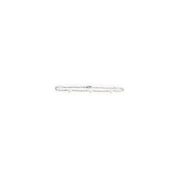 Long Sterling Silver Bracelet With White Heart Ceramic For Engagement , CSB0873
