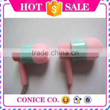 2015 Hottest Sale Waterproof Pink Silicone Plastic Plug in Ear Earbuds Magic Stereo HIFI Handsfree Wired Earphones With Mic photo-4