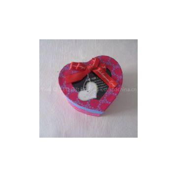 OHG1017( Heart-shaped With Bow Wedding Favor Candy Gift Paper Box )