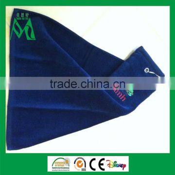 high quality cotton velour golf towel with metal clip wholesale