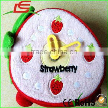 hot selling strawberry plush alarm clock