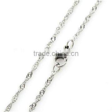 Stainless Steel Singapore Twisted Curb Chain Necklace DIY Waving Chain Jewelry,Unisex