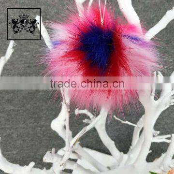 2017 Wholesale colorful fake fur ball fur keychain cute keychain pom pom