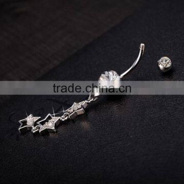 Belly Ring Rose Shaped Body Piercing Jewelry