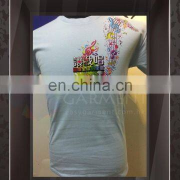 Tailor made Fashionable Silk Screen Printing male Round Neck Short Sleeves Tee Shirt