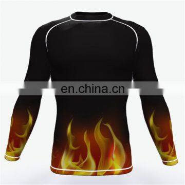 Fitness sublimated rash guard custom logo