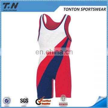China Manufacture High Quality Sublimated Youth Wrestling Singlet photo-2