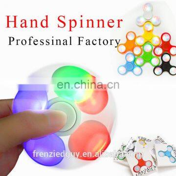 Anti stress toy light up flashing finger hand spinner led