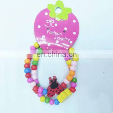 Multicolor cartoon beetle wood bead bracelet/Cartoon bracelet