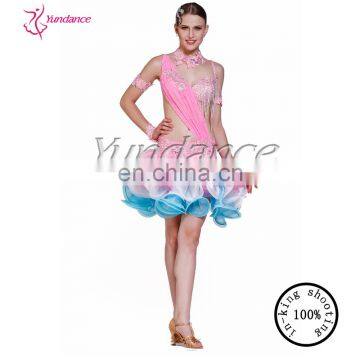 2015 professional shiny ballroom dance costume L-1095