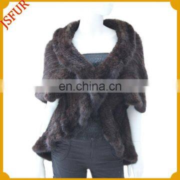 Wholesale newly design knitted mink fur coat