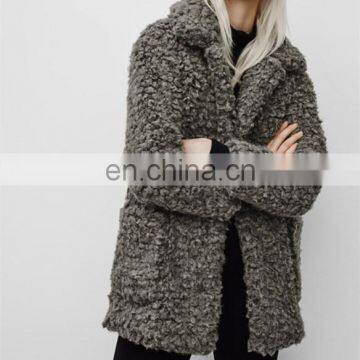 2015 Winter Sherpa Wool Varsity Jackets Models for Ladies Trench Coat With Hood NT6800 photo-3