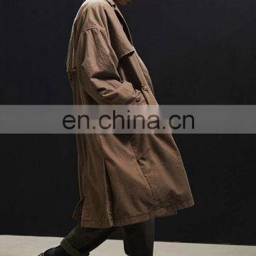 Fashion Winter Style Button Pocket Plain Loose Long Oversized Coat photo-3