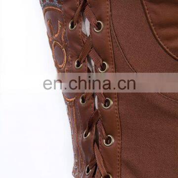 Steampunk Sleeveless Crop-top With Synthetic Leather photo-4
