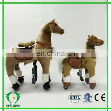 HI plush mechanical walking unique ride on toys horse, pony plush riding animal toy