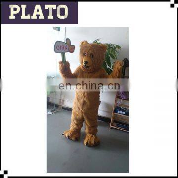 Advertising brown bear mascot for shop/L size plush bear costume for adults