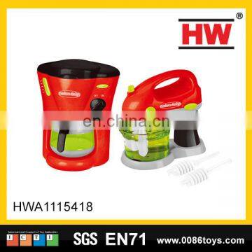 Hot selling plastic kitchen toys coffee machine & blender