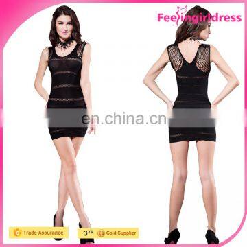 Fashion Sexy Black Fishnet Dress Wholesale In Stock Cheap Body Stocking