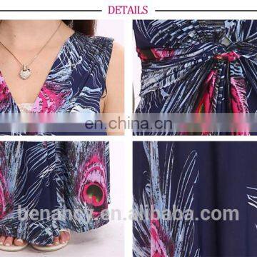 One Piece Indonesia Style Plus Size Sleeveless Full Sexy Beach Dress for Woman photo-6