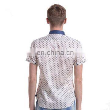 T-MSS536 Summer Mens Double Collar Button Up Flower Printed Shirts photo-2