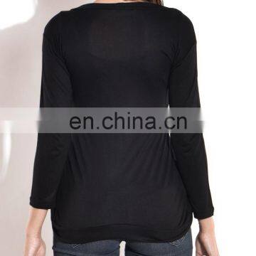 Beautiful Solid Black Knitted Poly Viscose Shrug for Women photo-3