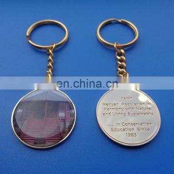 Kenya Education Souvenir Shinning Gold Metal Key Chain