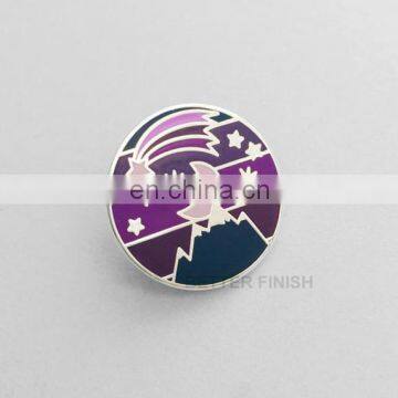 Custom gold enamel round shape lapel pin badge