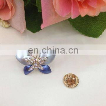 cheap price hot sell fashion rihionestone butterfly button nail on clothing or bags or shoes