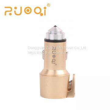 2.4A car charger with saft hammer and belt cutter