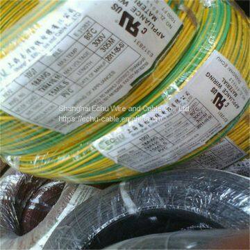 UL1015 6AWG (16mm2） yellow/Green Color earth cable