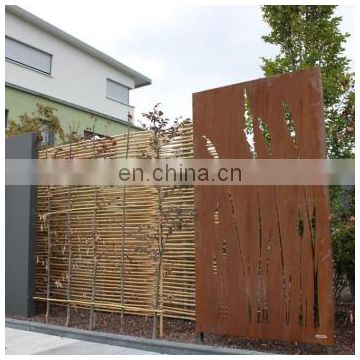 Corten Steel Garden Screen Laser Cut Custom Design