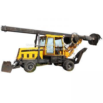 Wheel rotary drilling rig