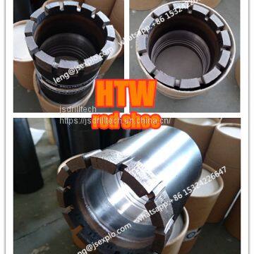 HTW drill rod shoe bit, impregnated diamond core drill bits, exploration drilling, rock coring, geotechnical drilling bits