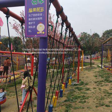 Wooden Rope Forest Amusement Park Equipment Playground Net Bridge