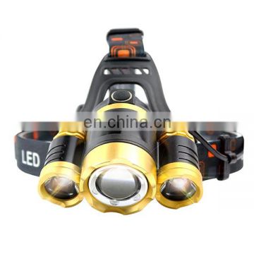 Brightest 6000 Lumen Headlight 18650 USB Rechargeable Waterproof led light headlamp flashlight