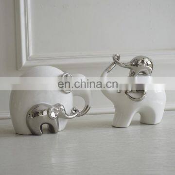 Hot selling hotel home decor children tabletop decoration elegant porcelain elephant craft ornaments