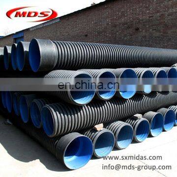 SN4 SN8 HDPE Double wall corrugated pipe for Drainage