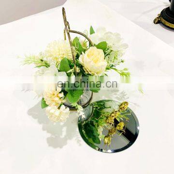 Glass Mirror Candle Plate for Wedding Christmas Party Table Decorations Mirror