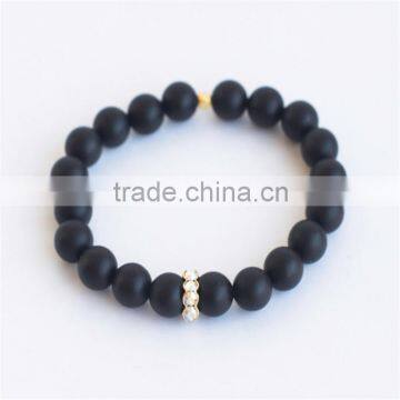 FULL-0322 Personal popular natural stone black agate beads bracelet