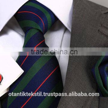 Blue Stripe Necktie set, pocket square and cufflink set neck tie, corbata, gravate, krawatte, cravatta, fashion tie