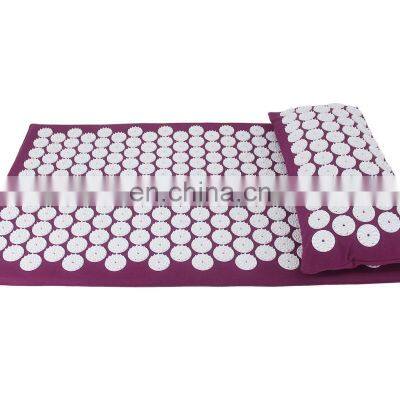 Round Shape Private Label Cotton Canvas Plastic Acupressure Spike Mat photo-3
