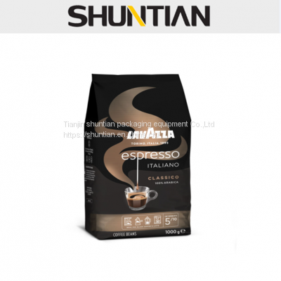 12oz matte black coffee plastic bag smell proof with valve stand up pouch for coffee bean China wholesale