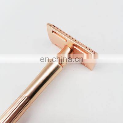 American Metal Matte Black Stainless Steel Custom Double Edge Safety Shaving Razor for Men