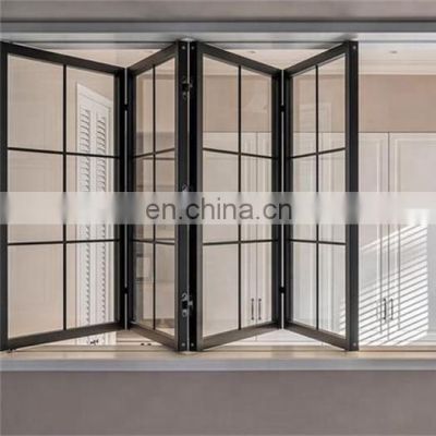 Thermal break aluminium frame sliding folding window for villa