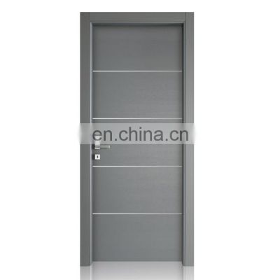 Solid wood cheap prehung gray bedroom prefinished aluminium kitchen swing interior toilet modern partition classic wooden door